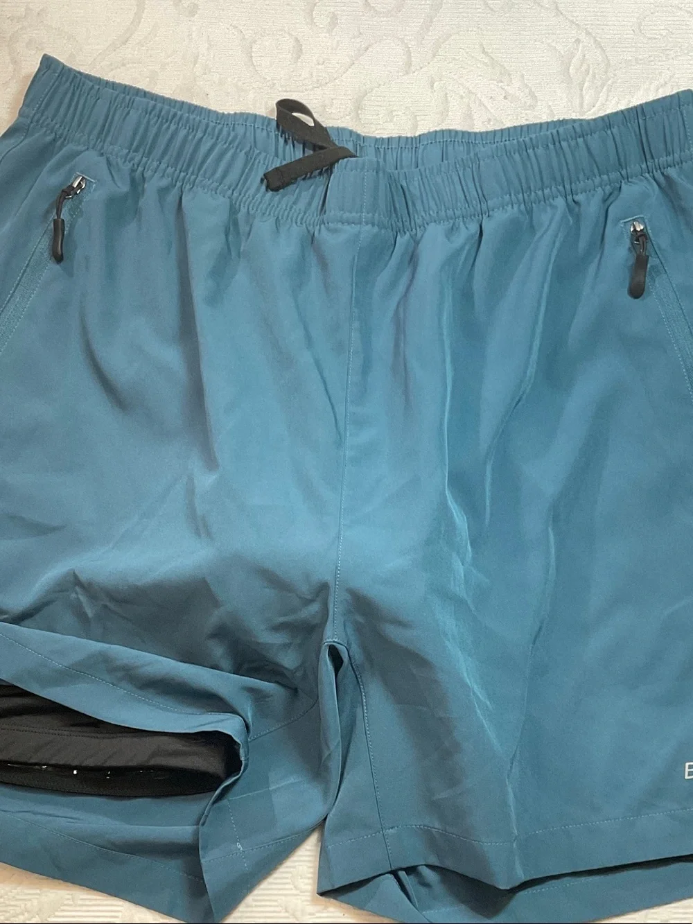 Men's Bikewa Cycling shorts with inner short and padding Teal Blue. XL